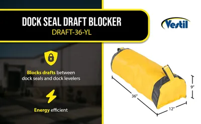 Vestil DRAFT-36-YL dock seal draft blocker feature highlights