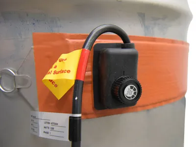 Vestil DRH-S-55 drum heater shown from an alternate angle