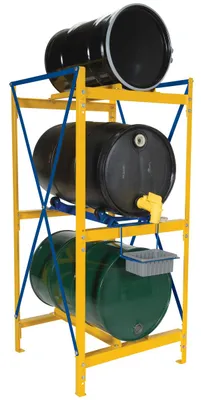 Vestil DRK-1-3 horizontal drum storage rack shown from an alternate angle