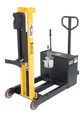 Vestil DRLT-CB-54-MDML counter balanced drum stacker shown from an alternate angle
