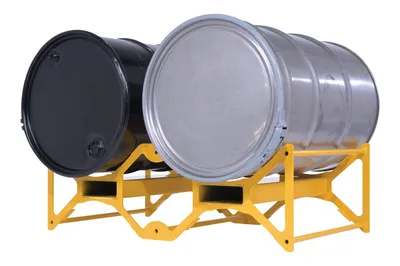 Vestil DRMR-3055-FP drum rack with fork pocket shown from an alternate angle