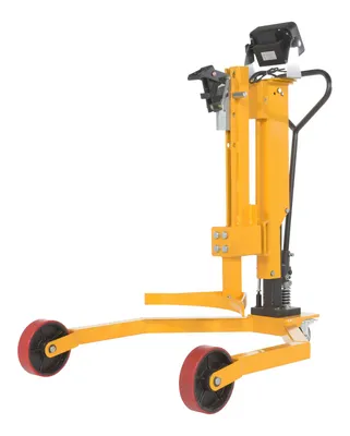 Vestil DRUM-55-SCL ergonomic drum truck with scale shown from an alternate angle