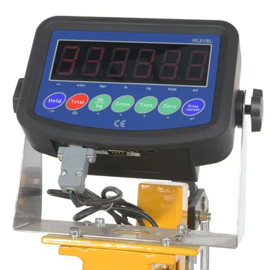 Vestil DRUM-55-SCL ergonomic drum truck with scale shown from an alternate angle