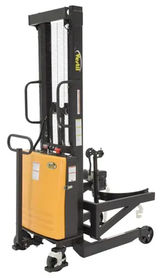 Vestil DRUM-LRT-DC-II portable drum lifter rotator transporter shown from an alternate angle