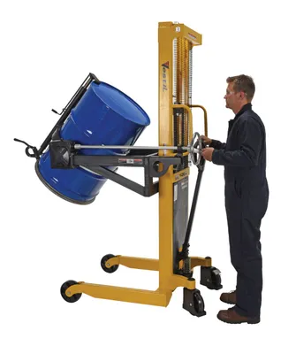 Vestil DRUM-LRT portable drum lifter rotator transporter shown from an alternate angle