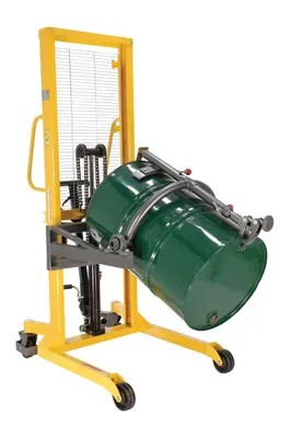 Vestil DRUM-LRT-ESJ economy portable drum lifter rotator transporter shown from an alternate angle