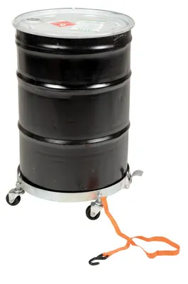 Vestil DRUM-QUAD-H-TLT tilting drum dollie shown from an alternate angle