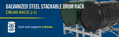 Vestil DRUM-RACK-2-G stackable drum rack feature highlights