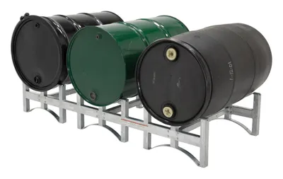 Vestil DRUM-RACK-3-G stackable drum rack shown from an alternate angle