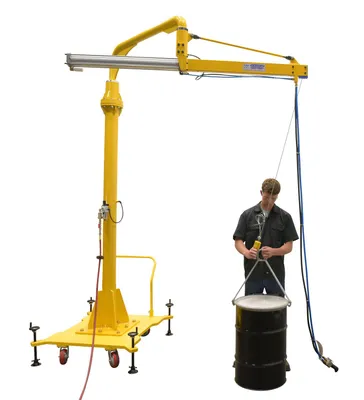 Vestil DSJ-300-P air balance jib lifter shown from an alternate angle