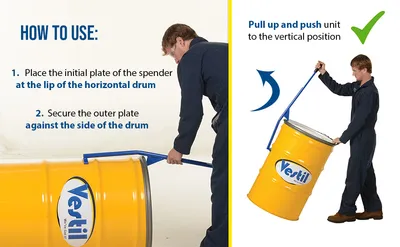 Vestil DTP-11 manual drum upender feature highlights