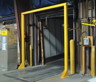 Vestil DWB-88 economical overhead door warning barrier shown from an alternate angle
