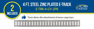 Vestil E-TRK-4-GY-2PK cargo bar feature highlights