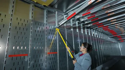 Vestil E-TRK-CBAT e-track cargo bar assist tool shown from an alternate angle