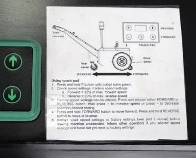 Vestil E-TUG-HD-120 electric powered tugger shown from an alternate angle