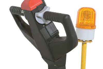 Vestil E-TUG-HD-180 electric powered tugger shown from an alternate angle