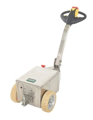 Vestil 304 Stainless Steel Heavy Duty Electric Powered Tugger 2,000 Lb. Capacity Silver