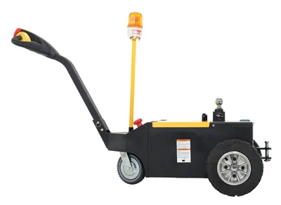 Vestil E-TUG-HD-30 electric powered tugger shown from an alternate angle