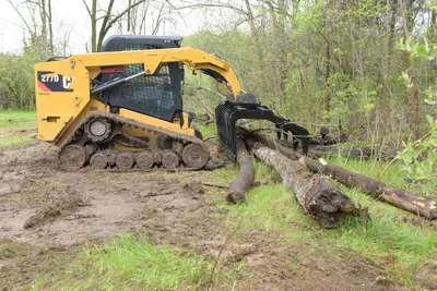 Vestil EA-SKGB-84 skid steer grab bucket shown from an alternate angle