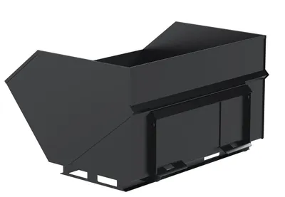 Vestil EA-SKHH-200 skid steer hopper shown from an alternate angle
