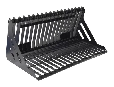 Vestil Steel Low Profile Skid Steer Rock Grader 66 In. Black
