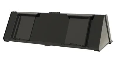 Vestil EA-SKSB-60-LPX skid steer bucket shown from an alternate angle
