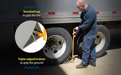 Vestil EALUM-7-H aluminum wheel chock feature highlights