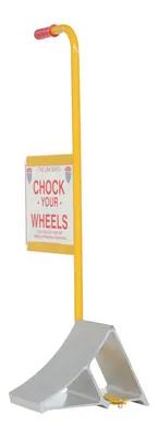 Vestil EALUM-7-HS aluminum wheel chock shown from an alternate angle