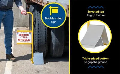 Vestil EALUM-7-HS aluminum wheel chock feature highlights