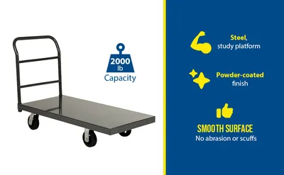 Vestil ECSPT-1832 steel platform truck (smooth or treadplate) feature highlights