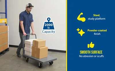 Vestil ECSPT-2436 steel platform truck (smooth or treadplate) feature highlights