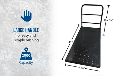 Vestil ECSPT-2436-TP steel platform truck (smooth or treadplate) feature highlights