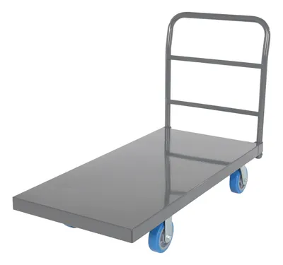 Vestil ECSPT-2448-C25C steel platform truck (smooth or treadplate) shown from an alternate angle