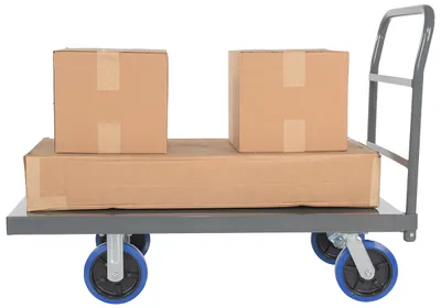 Vestil ECSPT-2448-C2D steel platform truck (smooth or treadplate) shown from an alternate angle