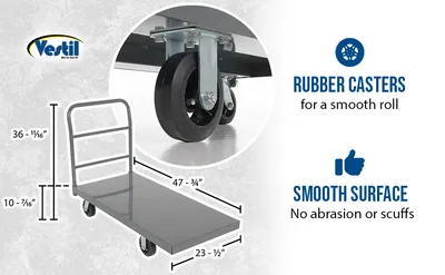 Vestil ECSPT-2448 steel platform truck (smooth or treadplate) feature highlights