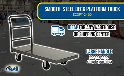 Vestil ECSPT-2460 steel platform truck (smooth or treadplate) feature highlights