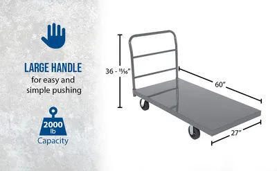 Vestil ECSPT-2754 steel platform truck (smooth or treadplate) feature highlights