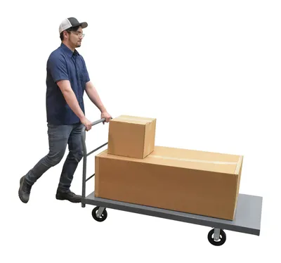 Vestil ECSPT-3060 steel platform truck (smooth or treadplate) shown from an alternate angle