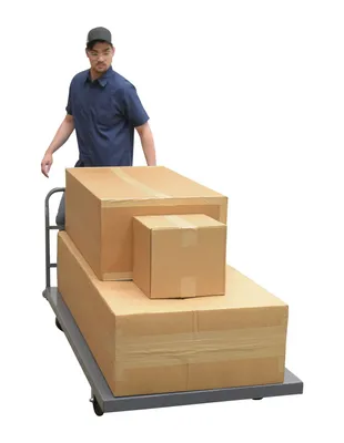 Vestil ECSPT-3672 steel platform truck (smooth or treadplate) shown from an alternate angle