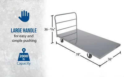 Vestil ECSPT-3672 steel platform truck (smooth or treadplate) feature highlights