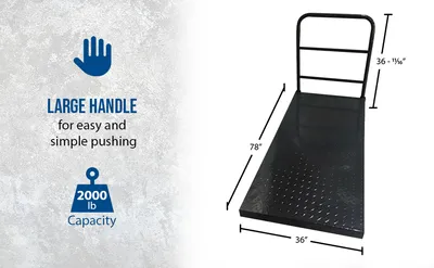Vestil ECSPT-3672-TP steel platform truck (smooth or treadplate) feature highlights