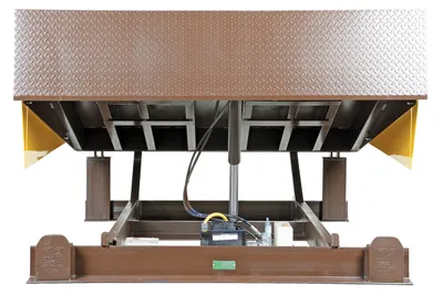 Vestil EH-68-25 electric hydraulic dock leveler shown from an alternate angle