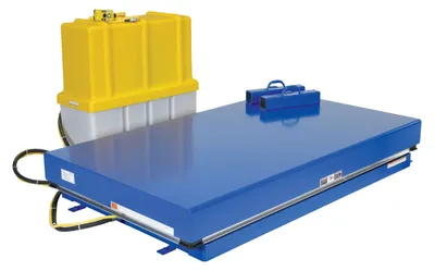 Vestil Steel Electric Hydraulic Lift Table 55 In. Height 12000 Lb. Capacity Blue