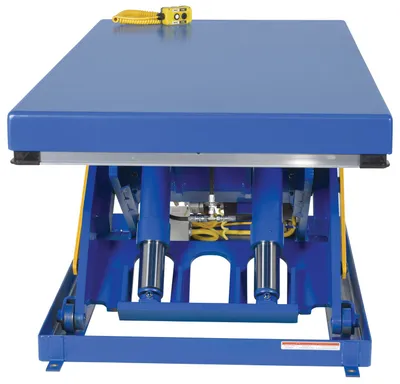 Vestil EHLT-3672-6-44 electric hydraulic scissor lift table shown from an alternate angle