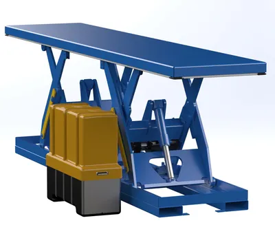 Vestil Steel Electric Hydraulic Tandem Lift Table 30 In. x 144 In. 4000 Lb. Capacity Blue