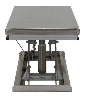 Vestil EHLT-WS-2448-PSS work station electric hydraulic scissor table shown from an alternate angle