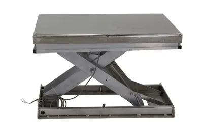 Vestil EHLT-WS-4048-PSS work station electric hydraulic scissor table shown from an alternate angle