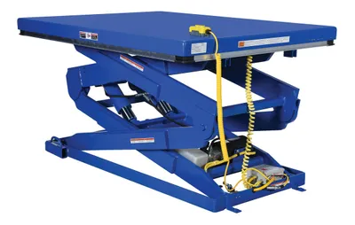Vestil Steel Double Scissor Lift Table 70 In. Height 2000 Lb. Capacity Blue