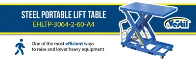 Vestil EHLTP-3064-2-60-A4 portable electric hydraulic lift table feature highlights