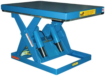 Vestil Steel Shorty Scissor Lift Table 31 In. Height 4,000 Lb. Capacity Blue